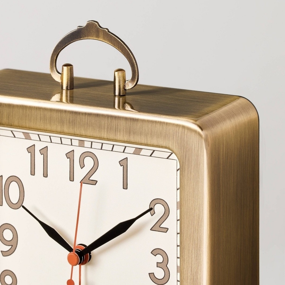 Hearth & Hand With Magnolia Mini Analog Table Clock Brass - Picture 2 of 3